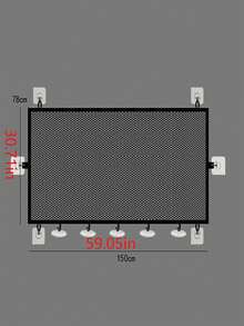 Retractable Breathable Mesh Pet Isolation Gate, No Drilling Installation, With Anti-Drill Suction Cup Hooks For Easier Setup, Convenient Pet Zoning, Suitable For Stairs, Balcony, Kitchen, Bedroom - Black - View 14