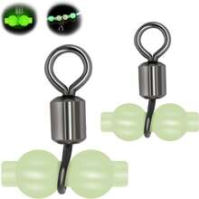 50pcs Glowing Gourd Rotating Rings, Split Ring Swivels, Figure 8 Rings, Gourd Balance Rings, Long Pole Fishing Line Rig, Fishing Accessories Small Parts - Multicolor - View 1