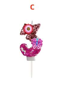 1 Stück farbige Glitzerkerze für Geburtstag, mit roségoldenem Glitzer im oberen Teil und magentafarbenem irisierendem Glitzer im unteren Teil, kombiniert mit kleinen Blumen und lila-rosa Schmetterling aus weichem Gummi. Geeignet für Halloween-Dekoration, Weihnachten - Verschiedenfarbig - Übersicht 9