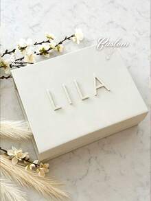 1pc Customized Name Gift Box, Personalized Text Luxury Gift Box With Ribbon, Magnetic Closure Bridesmaid/Proposal Box, Empty Gift Box, Birthday Gift - Multicolor - View 6