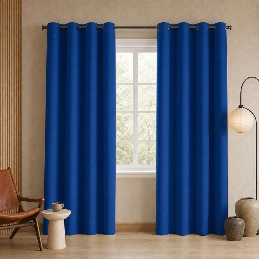 POLIGONO Curtains - Royal Blue - View 1