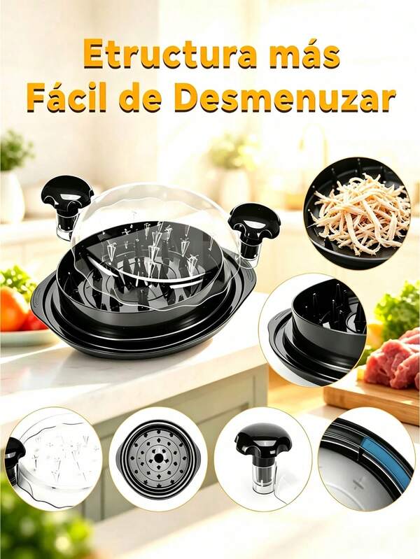 Desmenuzador de pollo, herramienta desmenuzadora de pollo, desmenuzador de carne con mango ergonómico, fácil de limpiar, herramienta desmenuzadora de pollo con giro, herramienta desmenuzadora de carne con giro, molinillo de pollo, herramienta desmenuzadora de pollo