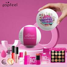 Popfeel Makeup Set Full Multi‑Piece Cosmetic Kit Contains Eyeshadow Lip Products Concealer Blush Beauty Sponge And Brushes For Daily Party Makeup Choice Official Affordable Makeup - Brown - View 6