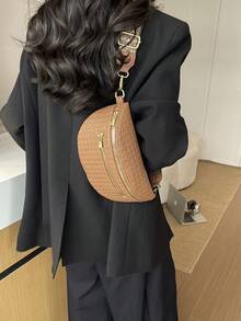 New Wide Strap Waist Bag Fashion Commute Chic One Shoulder Women's Bag Crossbody Bag Versatile Ins Chest Bag - Brown - View 2