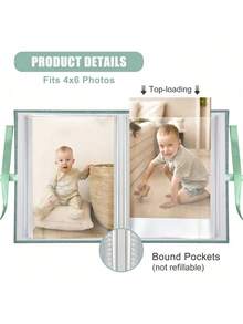 100-Pocket Photo Album, Linen Cover, Suitable For Wedding, Family, Anniversary, Holiday, Gift - Multicolor - View 5