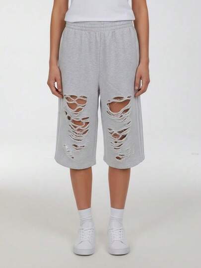 Adidas Originals Women's KNIT JORTS W Distressed Knit Sports Shorts LC6461