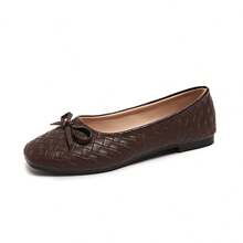 Women's Summer New Fashion Flat Shoes, Hollow-Out Buckle Design, Comfortable Wear, Suitable For Travel, …Vacation, Mother's Day,Ballet Flat - Brown - View 15