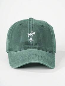1pc Unisex Printed Palm Tree Washed Baseball Cap, Outdoor Adjustable Casual Hat - Baseball Cap - View 16