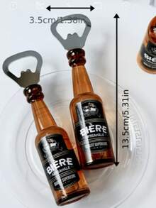Creative Beer Bottle Shaped Bottle Opener, 2 Colors Available, Multi-Functional Home Fridge Magnet, Fun Magnetic Bottle Opener, Kitchen Decor & Bar Accessory - View 4