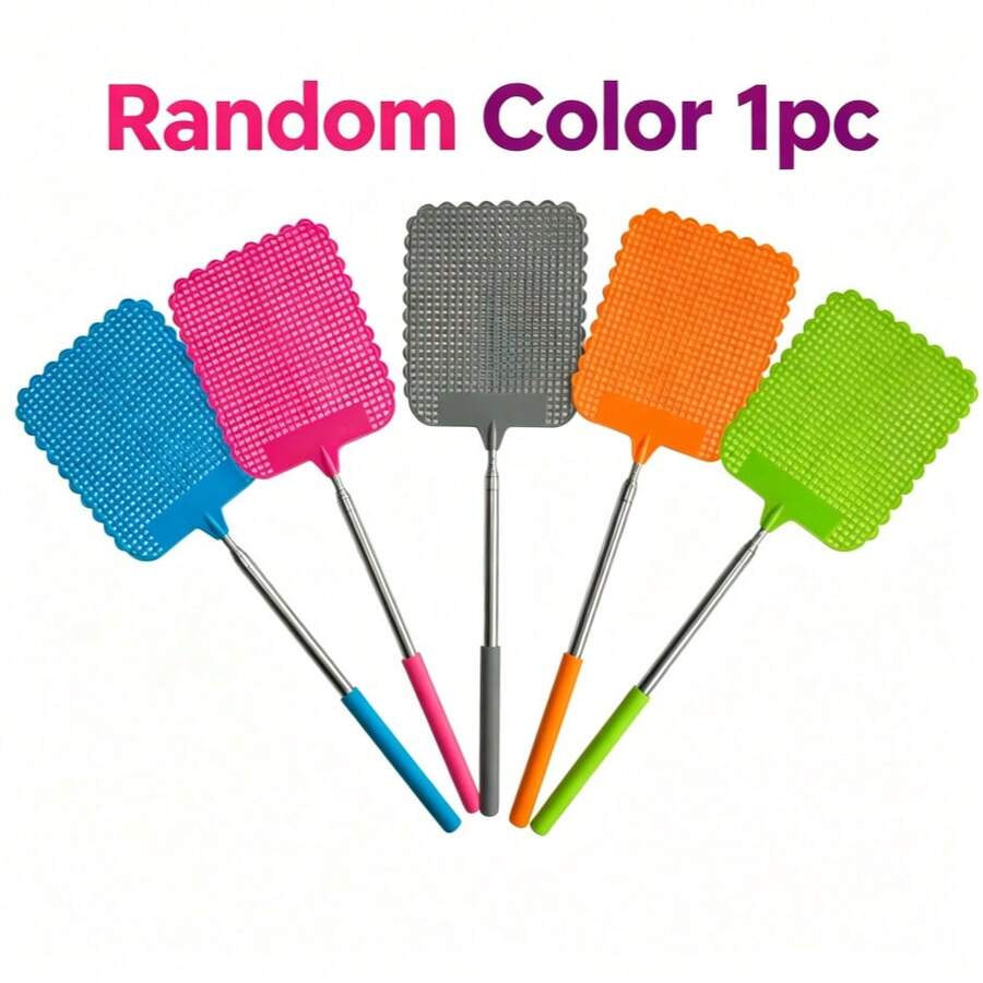 1PC Extendable Stainless Steel Rod Indoor Fly Swatter, Fruit Fly Catcher, Mosquito Catcher, Indoor Insect Killer, Summer Essential (Random Color), Gardening Supplies, Summer, Kitchen Accessories, Gardening, Kitchen, Must Have - Multicolor - View 1