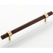 1/4 Pack Premium Brass & Walnut Drawer Pulls, Unique Wood + Metal Design, Modern Minimalist Style, Exquisite Details, Suitable For Drawers, Cabinet Doors, Wine Cabinets, Storage Cabinets, Wardrobes - Multi-color - View 12