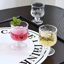 Imported Whiskey - Foreign Wine - Whiskey Accessory - 6pcs Set Of Diamond/Butterfly/Sunflower Pattern - Crystal Clear Highball Glasses With Light Refraction - Stylish Mini Shot Glasses For Vodka And Whiskey - Tall Design Non-Greedy Cups - Clear - View 9