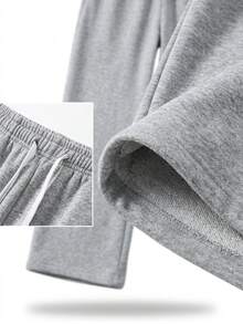 Men's Spring/Autumn New Drawstring Fashion Casual Long Pants, Unisex, Suitable For Spring/Autumn - Light Grey - View 5