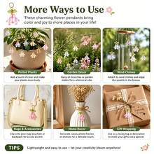 5-Piece/15-Piece Artificial Lily Of The Valley Garden Decoration Stakes (Assorted Colours) - Sparkling Miniature Landscape Bonsai Decorations - Outdoor Potted Plant Decorations And Festive Decorations - Assorted Colors, 5 Pieces - View 4