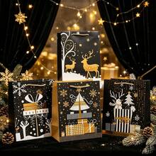 34/68/102 Stücke Weihnachtsgeschenktüten mit Weihnachtsaufklebern - langanhaltend Papier-Feiertagsparty-Geschenktüten für Weihnachtsbaumdekorationen, perfekt für Feiertagsfeiern, Weihnachtsgeschenktüten, Weihnachtsdekorationen - Stil A - Übersicht 7