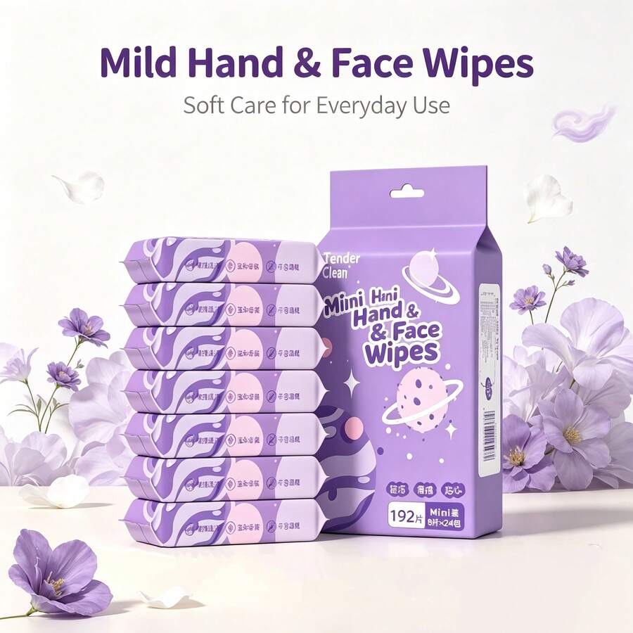 Student Portable Pure Water Cleaning Wet Wipes, Small Pack Pull-Out Cleaning Wet Tissues. - Multicolor - View 1