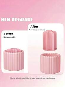1pc Rotating Makeup Brush Holder, Fashionable Minimalist With Transparent Lid Pen Holder, Cosmetic Storage Tube, Rotating Skincare Storage Box For Vanity, Cosmetic Storage Box, Vanity Storage Box - View 5