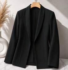 Women Lightweight Blazers - Black - View 8