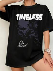 Unisex Celebrity Print T-Shirt - Black - View 1