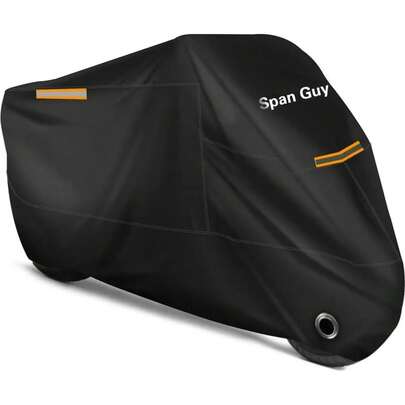 Funda Protectora para Moto Impermeable, Cubierta de Lona para Motocicleta Color Negro, Diseño Resistente contra Lluvia, Rayos UV, Polvo, Suciedad y Exposición al Exterior, Material Duradero para Ayudar a Mantener la Moto Limpia y Protegida Durante el Estacionamiento, Cobertura Amplia para Proteger Diferentes Parte