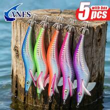 ANFS 5pcs Squid Fishing Lure -Egl Lure Fishing Bait Squid Jigs For Octopus Cuttlefish, Saltwater Hard Bait - Multicolor - View 3