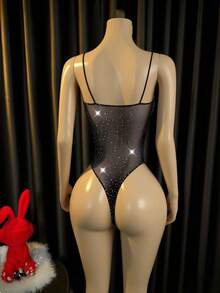 Lingerie Set / Role Play Costume Dress Bodysuit Shirts Long Sleeves Lingerie Cover Up Bikini Cover-Up - Black - View 2