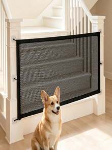 Pet Fences That Can Be Installed Without Drilling. They Are Suitable For Use In Kitchens, Bathrooms, Balconies, Living Rooms, And Other Areas; They Serve As Practical Tools For Keeping Humans And Pets Separate During Parties And Gatherings. - Black - View 2