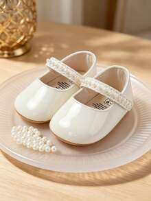 Infant Infant Girls Soft Sole Bowknot Princess Wedding Dress Mary Jane Flats Prewalker Newborn Light Infant Sneaker Shoes - White - View 6