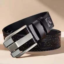 1pc Men's Casual Style Belt, Suitable For All Seasons, Daily And Work Use - Black - View 7