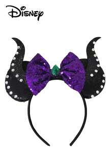 Disney 1pc Black & Purple Glitter Headband, Holiday Party Hair Accessory, Fun Photo Prop, Suitable For Birthday Party, Easter Event, Cute Bow Cartoon Hair Decoration, Princess Costume Decoration Headband, Travel Accessory - Multicolor - View 7