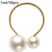 50pcs Elegant Pearl Gold Napkin Rings - Shiny Napkin Holders, Suitable For Wedding, Birthday, Banquet, Party Table Decoration - High-End Table Setting Value Set, Autumn Home Decor, Christmas Home Decor, Halloween Decoration - Multicolor - View 13