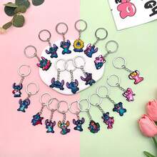 Disney Random 10PCS Embroidered Keychain Set - Cute Cartoon PVC Pendant, Vibrant Design, Suitable For Party Favors, Gift Bags And Birthday Supplies, Halloween Christmas Keychains - One Size - View 3