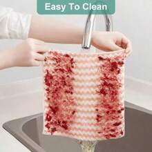 30pcs-1pc Thick Kitchen Cleaning Towels Coral Fleece Dish Cloths, Non-Greasy Non-Shedding, Highly Absorbent, Assorted ColorsCleaning Cloths 9.8"*9.8", Not Support Machine Washing, Kitchen, Bathroom, Home, Household Supplies - Multicolor - View 8