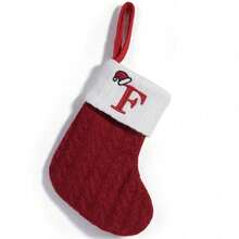 1pc Cute Letter Christmas Sock Decoration Creative Christmas Tree Hanging Ornament Woolen Knitted Socks Decor Prop - A - View 23