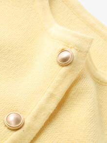 Cardigan Rajut Lengan Panjang Minimalis Kasual Elegan untuk Wanita, Cocok untuk Kencan dan Berpergian - Kuning - View 8
