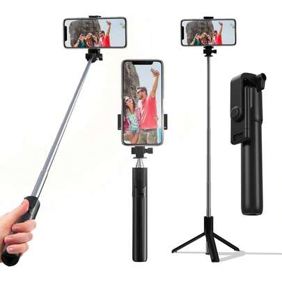 Adjustable Phone Stand Tripod Portable Selfie Stick With Desktop Holder Foldable Mobile Stand For Video Recording Travel