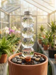 New 2pcs/Set Large Capacity Automatic Watering Device, Transparent Self-Absorbing Water Ball With Clay Spike, Slow Release Drip Irrigation Plug For Potted Plants, Home Gardening Hands-Free Watering Tool - Multicolor - View 6