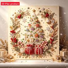 Christmas Pearl Diamond Painting Kit With Frame, Luxury Pearl Christmas Tree Diamond Art, Adult Christmas Pearl Bead Handmade Craft, Gemstone Diamond Sticker Home Wall Decor, Relaxing Creative Hobby - With Frame - View 3