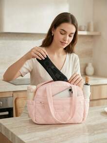 1pc Large Capacity Multi-Layer Insulated Lunch Bag, Suitable For Office Workers To Carry Meals And Outdoor Picnics, Kitchen And Camping Essential, Best Choice For Back To School Season - Multicolor - View 10