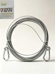 1pc Durable Stainless Steel Clothesline, 78.74 Inch Portable Laundry Drying Rope - Strong And Break-Resistant, Indoor And Outdoor Use, Suitable For Camping, Bathroom, Dorm, Rental, Outdoor Travel, Essential Practical Home Laundry Drying Item - A - View 11