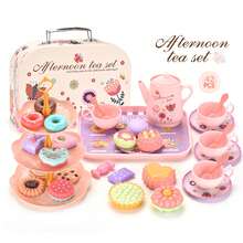 Girls And Boys Afternoon Tea Snack Tea Set Toy Set Includes Tea Set, Realistic Desserts, Carrying Case, Pretend Play Children's Kitchen Toy, 3-8 Years Old Girls Princess Birthday Party Gift (Accessory Colors Random, Gift Box Is Cardboard) - Multicolor - View 3