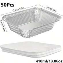 20/50/250PCS Reusable Aluminum Foil Trays With Lids Food Containers - Kitchenware For Baking Cakes, Brownies, Bread, Meatloaf, Lasagna Or Bento - Multicolor - View 15