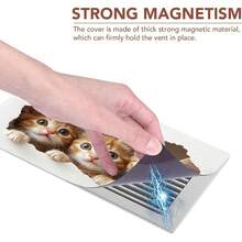 4PCS, 2D Flat Magnetic Vent Cover, Three Cats Peeking Through Holes Creative Sticker Pattern, 5.5*12IN, Suitable For Floor, Wall, Ceiling Vents, Home Decor - Multicolor - View 1