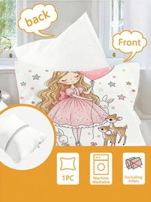 2pcs Cartoon Forest Princess Toddler Bedding Set, Suitable For Children's Bed/Crib, Perfect Holiday Gift (No Filling), 100% Polyester - Multicolor - View 8