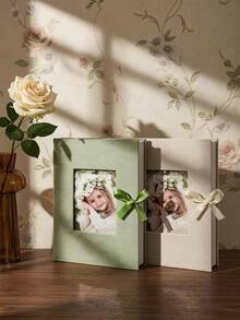 100-Pocket Photo Album, Linen Cover, Suitable For Wedding, Family, Anniversary, Holiday, Gift - Multicolor - View 1
