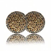 2pcs Fine Leopard Print Rhinestone Cup Coasters, New Style, Delicate Leopard Pattern With Sparkling Rhinestones, Fits Car Cup Holders, Protects And Enhances Car Interior Atmosphere - 2pcs New Rhinestone Leopard Print Coasters - View 8