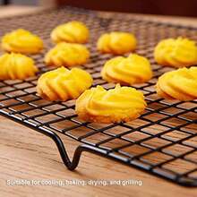 1pc Non-Stick Black Iron Baking Cooling Rack 11x10 Inch Baking Rack For Cooking And Baking, Perfect For Cakes, Bread And Grilling, Essential Kitchen Tool And Accessory, Ideal Choice For Baking Supplies And Equipment, Baking Tool - Black - View 6