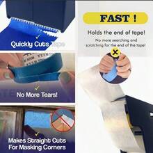 2pcs Handheld Masking Tape Cutter, Fits 35mm Wide Tape, Easily Cut Smooth Straight Lines, Painter's Tape Dispenser, Manual Tape Cutting And Spray Painting Masking Tool, Suitable For Painting, Wall Decoration And DIY Projects - Multi-color - View 6