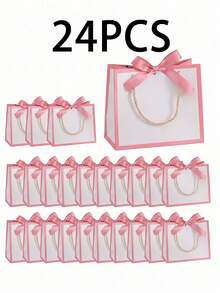 24pcs Gold Foil 300gsm Card Paper Gift Bags, Mini Thank You Paper Gift Bags With Thick Rope Handles, Suitable For Christmas Party Favors, Wedding, Birthday, Graduation Party Souvenirs And Decorative Packaging - J-Multicolor - View 12
