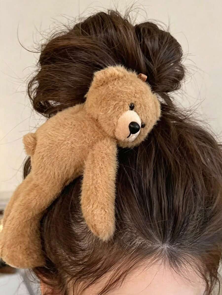1pc Cute Bear Side Hair Clip Suitable For Kids To Wear - Multicolor - View 1